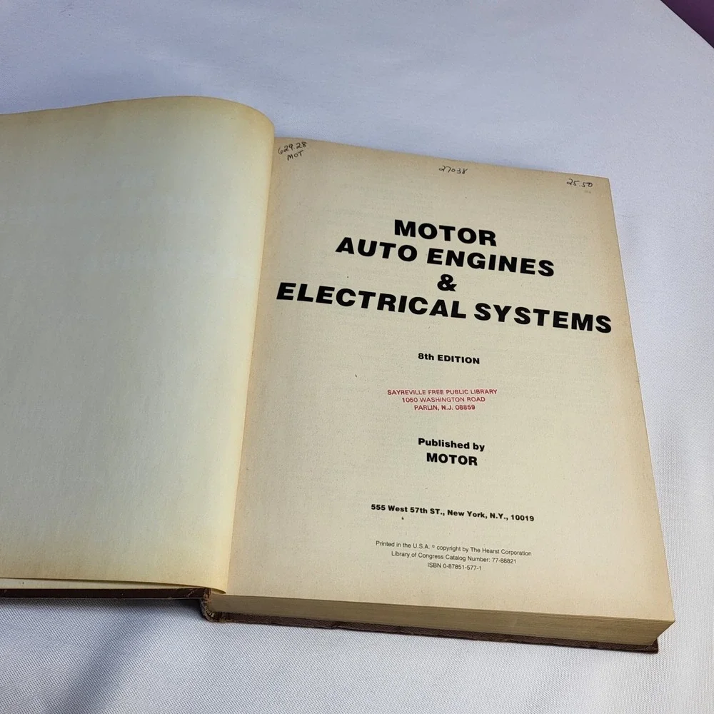 MOTOR Auto Engines and Electrical Systems Repair Manual 8th Ed. 1976 Ex Libris